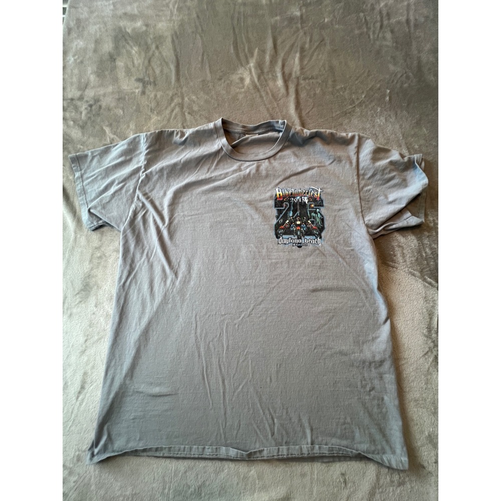 Gildan Biketoberfest T Shirt Mens XL Gray 2018 Daytona Beach 26th Anniversary